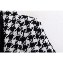 将图片加载到图库查看器,Elegance Women Tweed Jackets Fashionable Office Ladies Black Tassel Houndstooth Coats Female Autumn Vintage Thick Plaid Coat Girls Chic