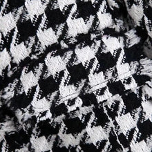 将图片加载到图库查看器,Elegance Women Tweed Jackets Fashionable Office Ladies Black Tassel Houndstooth Coats Female Autumn Vintage Thick Plaid Coat Girls Chic