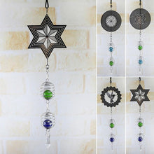 Load image into Gallery viewer, Elegant 3D Metal Hanging Wind Hanging Spinners Spiral Wind Chimes Wind Sculptures With Gazing Ball Spiral Tail Stainless Steel Spin Decor For Indoor Outdoor Spinner Wind Chime With Spiral Tail Ball Center Home Decor