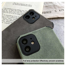 Load image into Gallery viewer, Elegant Black Green Leather Phone Case For iPhone 13 12 11 Pro Max Mini Business Soft Shockproof Back Cover Leather Case for iPhone Durable Lightweight Shockproof Slim Back Cover Compatible with iPhone