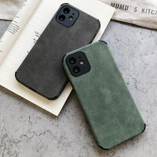 Load image into Gallery viewer, Elegant Black Green Leather Phone Case For iPhone 13 12 11 Pro Max Mini Business Soft Shockproof Back Cover Leather Case for iPhone Durable Lightweight Shockproof Slim Back Cover Compatible with iPhone
