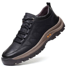 将图片加载到图库查看器,Elegant Black Leather Mens Business Boots Platform Winter Sneakers Without Lace Safety Shoe Quick-Drying Tactical Shoe Comfortable Sneaker Hiker Lightweight Ankle Motorcycle Mountain Running Short Boot