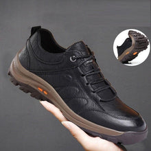 将图片加载到图库查看器,Elegant Black Leather Mens Business Boots Platform Winter Sneakers Without Lace Safety Shoe Quick-Drying Tactical Shoe Comfortable Sneaker Hiker Lightweight Ankle Motorcycle Mountain Running Short Boot