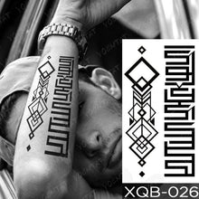 将图片加载到图库查看器,Elegant Black Waterproof Temporary Tattoo Sticker Lion Tiger Bear Flash Tattoos Leopard Wolf Colorful Big Tattoo Stickers For Mens Womens
