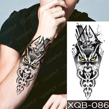 将图片加载到图库查看器,Elegant Black Waterproof Temporary Tattoo Sticker Lion Tiger Bear Flash Tattoos Leopard Wolf Colorful Big Tattoo Stickers For Mens Womens