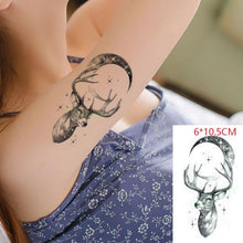 Load image into Gallery viewer, Elegant Black Waterproof Temporary Tattoo Stickers Moon Hill Modern Body Art Stickers Hand Foot High Quality For Womens