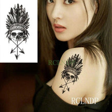 Load image into Gallery viewer, Elegant Black Waterproof Temporary Tattoo Stickers Moon Hill Modern Body Art Stickers Hand Foot High Quality For Womens