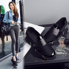 Load image into Gallery viewer, Elegant Black Women Slip-On Casual Thicken Sneakers Soft Soled Slip On Walking Shoes Lightweight Casual Running Sneakers Flats Casual Walking Espadrilles For Women