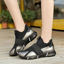 Load image into Gallery viewer, Elegant Black Women Sneakers Vulcanized Shoes Ladies Casual Shoes Breathable Walking Mesh Flats Sport Running Women's Lightweight Simple Espadrilles Everyday Walking Fashion Shoes