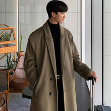 Load image into Gallery viewer, Elegant Brown Men Casual Overcoat Autumn Stylish New Trendy Warm Long Coat Elegant Warm Retro New Long Sleeve Comfortable Coat Classic Full Length Gentleman Overcoat