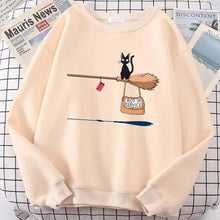 Load image into Gallery viewer, Elegant Cute Cat Print Sweatshirts Women Casual Crewneck Sportswear Fleece Warm Fleece Sweatshirt Loose Autumn Clothes Casual Women's Printed Hooded Sweatshirt Loose Tunic Blouse Top Utility Pockets Ladies Sweatshirts