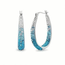 Load image into Gallery viewer, Elegant Dual Tone Gradient Glitter Hoop Earrings