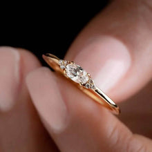 Load image into Gallery viewer, Elegant Gold-Plated Ring with Sparkling Zirconia