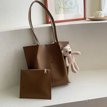 将图片加载到图库查看器,Elegant Ladies 2 piece set / suit Handbag Composite Bag Set Ladies Handbag Large Shoulder Bag Purse Bag Handbag For Females