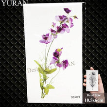 Load image into Gallery viewer, Elegant Lavender Flower Tattoo Stickers Temporary Waterproof Colorful Modern Children Tattoo