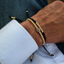 将图片加载到图库查看器,Elegant Men Gold Couple Bracelet Set Beads Men Jewelry Adjustable Bracelets For Women Ball Armband Bangles Luxury Imperial Braided Luxury Bracelets Beads Bangle Charm Jewelry For Men Boys
