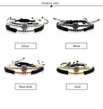 将图片加载到图库查看器,Elegant Men Gold Couple Bracelet Set Beads Men Jewelry Adjustable Bracelets For Women Ball Armband Bangles Luxury Imperial Braided Luxury Bracelets Beads Bangle Charm Jewelry For Men Boys