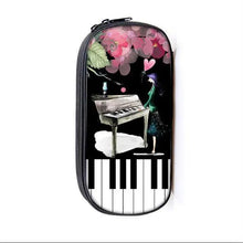 将图片加载到图库查看器,Elegant Music Note Piano Pen Case Holder Stylish Black/White Pencil Bag Guitar Pencil Case Unique Stationery Case For School