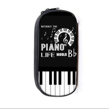 将图片加载到图库查看器,Elegant Music Note Piano Pen Case Holder Stylish Black/White Pencil Bag Guitar Pencil Case Unique Stationery Case For School