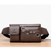 Load image into Gallery viewer, Elegant New Black Mens Leather Waist Bag Adjustable Strap Outdoors Fanny Pack Comfortable Luxury Design For Men