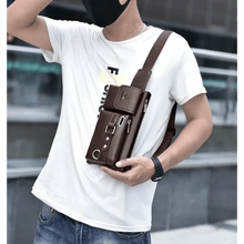 Load image into Gallery viewer, Elegant New Black Mens Leather Waist Bag Adjustable Strap Outdoors Fanny Pack Comfortable Luxury Design For Men