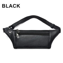 Load image into Gallery viewer, Elegant New Black Mens Leather Waist Bag Adjustable Strap Outdoors Fanny Pack Comfortable Luxury Design For Men