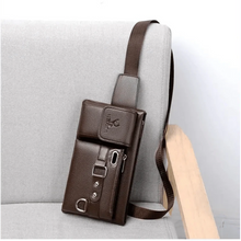 Load image into Gallery viewer, Elegant New Black Mens Leather Waist Bag Adjustable Strap Outdoors Fanny Pack Comfortable Luxury Design For Men