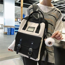 Load image into Gallery viewer, Elegant Nylon Candy Color Waterproof School Bags for Teenagers Girls And Women Nice Patchwork On Backpack For Female