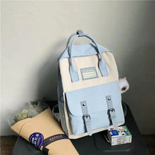 Load image into Gallery viewer, Elegant Nylon Candy Color Waterproof School Bags for Teenagers Girls And Women Nice Patchwork On Backpack For Female
