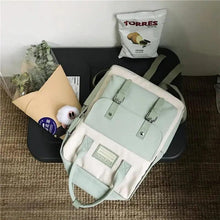 Load image into Gallery viewer, Elegant Nylon Candy Color Waterproof School Bags for Teenagers Girls And Women Nice Patchwork On Backpack For Female
