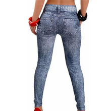Load image into Gallery viewer, Elegant One Size Women Leggings Jeans Pants With Pocket Slim Leggings Women Fitness Blue Black Women's Classic Legging With Pockets Stretch Elastic Leggings Jeans