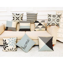 Load image into Gallery viewer, Elegant Pattern Printed Throw Pillow Modern Soft Linen Blend Cushion Home Decorative Fashion Geometric Pattern Throw Pillow Covers Square Decorative Cushion Case For Home Pillows Case