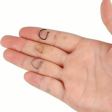 将图片加载到图库查看器,Elegant Punk-Style Stainless Steel Nose Rings - Clip-On Non-Piercing Design