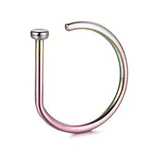 将图片加载到图库查看器,Elegant Punk-Style Stainless Steel Nose Rings - Clip-On Non-Piercing Design