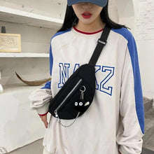 将图片加载到图库查看器,Elegant Purple Ladies Chain Waist Bag Canvas Fanny Pack Luxury Outdoor Chest Bag Phone Purse For Everyday Use