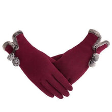 Load image into Gallery viewer, Elegant Red Autumn Full Finger Warm Women Gloves Classic Soft Comfortable Winter One Size Gloves For Women