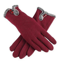 Load image into Gallery viewer, Elegant Red Autumn Full Finger Warm Women Gloves Classic Soft Comfortable Winter One Size Gloves For Women