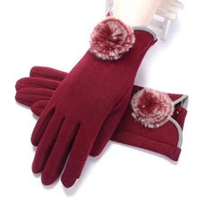 Load image into Gallery viewer, Elegant Red Autumn Full Finger Warm Women Gloves Classic Soft Comfortable Winter One Size Gloves For Women