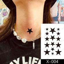 Load image into Gallery viewer, Elegant Small Waterproof Temporary Tattoo Sticker Makeup Flame Finger Black Square Rose Flower High Quality Design For Womens