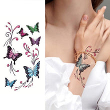 Load image into Gallery viewer, Elegant Small Waterproof Temporary Tattoo Sticker Makeup Flame Finger Black Square Rose Flower High Quality Design For Womens