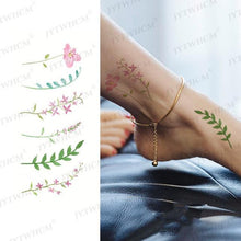 Load image into Gallery viewer, Elegant Small Waterproof Temporary Tattoo Sticker Makeup Flame Finger Black Square Rose Flower High Quality Design For Womens