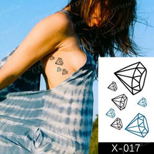 Load image into Gallery viewer, Elegant Small Waterproof Temporary Tattoo Sticker Makeup Flame Finger Black Square Rose Flower High Quality Design For Womens
