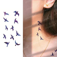 Load image into Gallery viewer, Elegant Small Waterproof Temporary Tattoo Sticker Makeup Flame Finger Black Square Rose Flower High Quality Design For Womens
