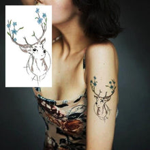 Load image into Gallery viewer, Elegant Small Waterproof Temporary Tattoo Sticker Makeup Flame Finger Black Square Rose Flower High Quality Design For Womens