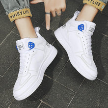 将图片加载到图库查看器,Elegant Sport Men's Sneaker Trend High Top Platform Shoes Spring Vulcanized Shoes Leather Casual Sport Fashion Flat Low Top Sneaker Lace-up Modern Design