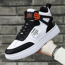 将图片加载到图库查看器,Elegant Sport Men's Sneaker Trend High Top Platform Shoes Spring Vulcanized Shoes Leather Casual Sport Fashion Flat Low Top Sneaker Lace-up Modern Design