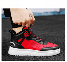 将图片加载到图库查看器,Elegant Sport Men's Sneaker Trend High Top Platform Shoes Spring Vulcanized Shoes Leather Casual Sport Fashion Flat Low Top Sneaker Lace-up Modern Design