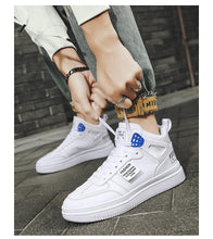 将图片加载到图库查看器,Elegant Sport Men's Sneaker Trend High Top Platform Shoes Spring Vulcanized Shoes Leather Casual Sport Fashion Flat Low Top Sneaker Lace-up Modern Design