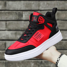 将图片加载到图库查看器,Elegant Sport Men's Sneaker Trend High Top Platform Shoes Spring Vulcanized Shoes Leather Casual Sport Fashion Flat Low Top Sneaker Lace-up Modern Design