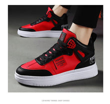 将图片加载到图库查看器,Elegant Sport Men's Sneaker Trend High Top Platform Shoes Spring Vulcanized Shoes Leather Casual Sport Fashion Flat Low Top Sneaker Lace-up Modern Design